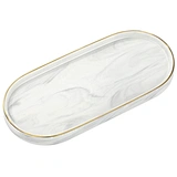 Popular high quality plate / wholesale marble serving black tray with gold rim