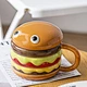New Factory shape 3D large big funny novelty Hamburger shaped creative ceramic beer coffee mug
