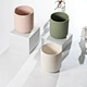 DIY Customize Logo Embossed Ceramic stripes Concrete Candle Container Unique Blank Cement Candle Jar