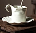 Irregular Wrinkle Porcelain Pottery Ceramic Coffee Cup And Saucer