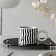 Nordic Ceramic Geometric Coffee Mugs Checkerboard Polka-dotted Cups 400ml