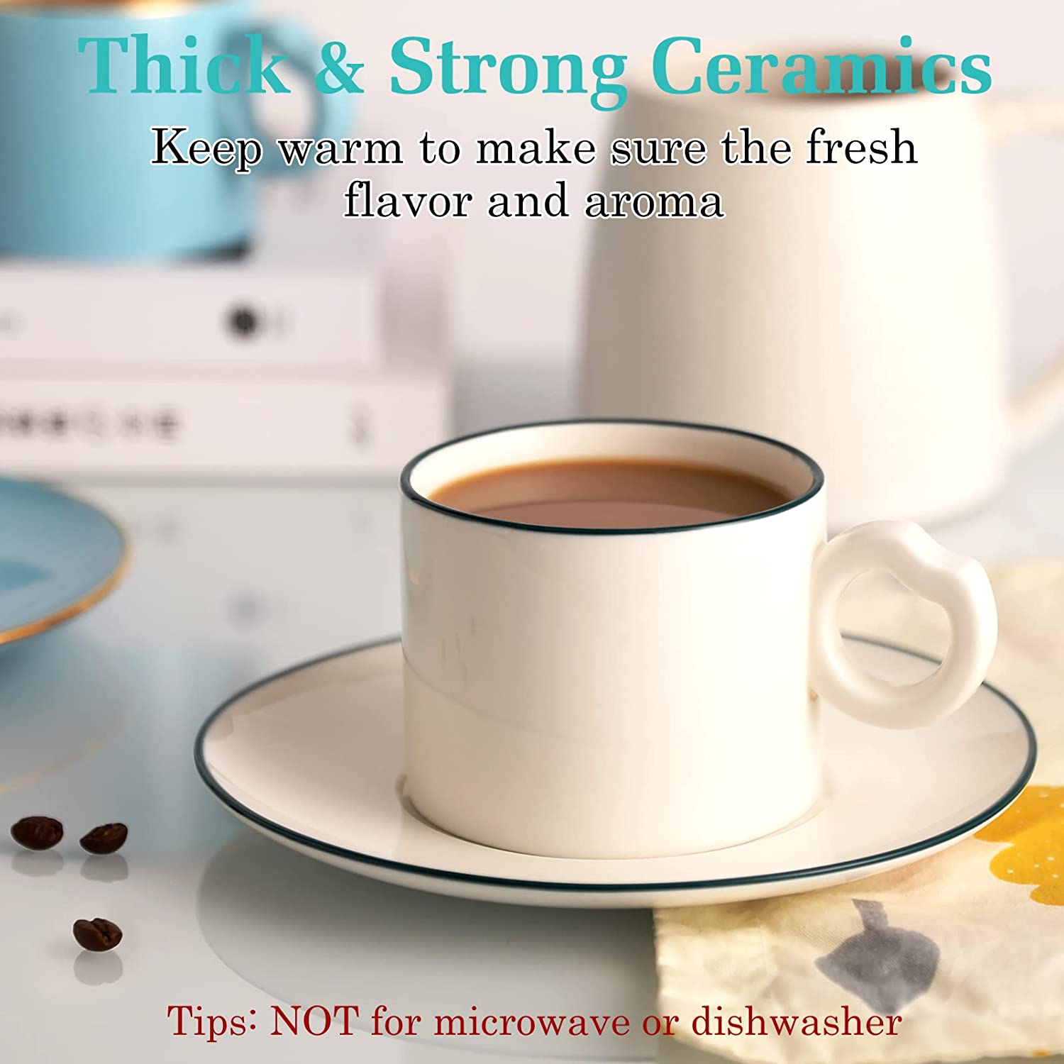 White Ceramic tea cup set manufacturer