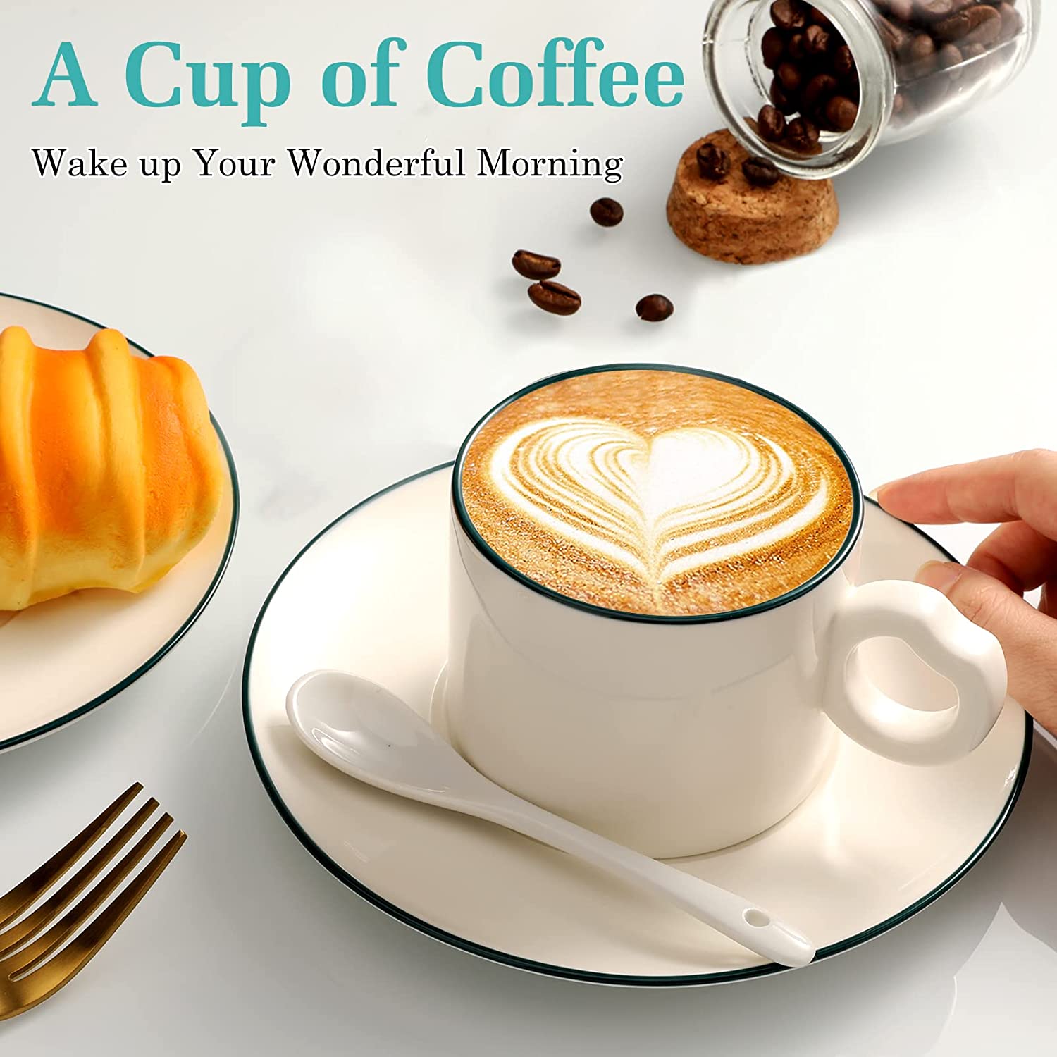 White Ceramic tea cup set manufacturer