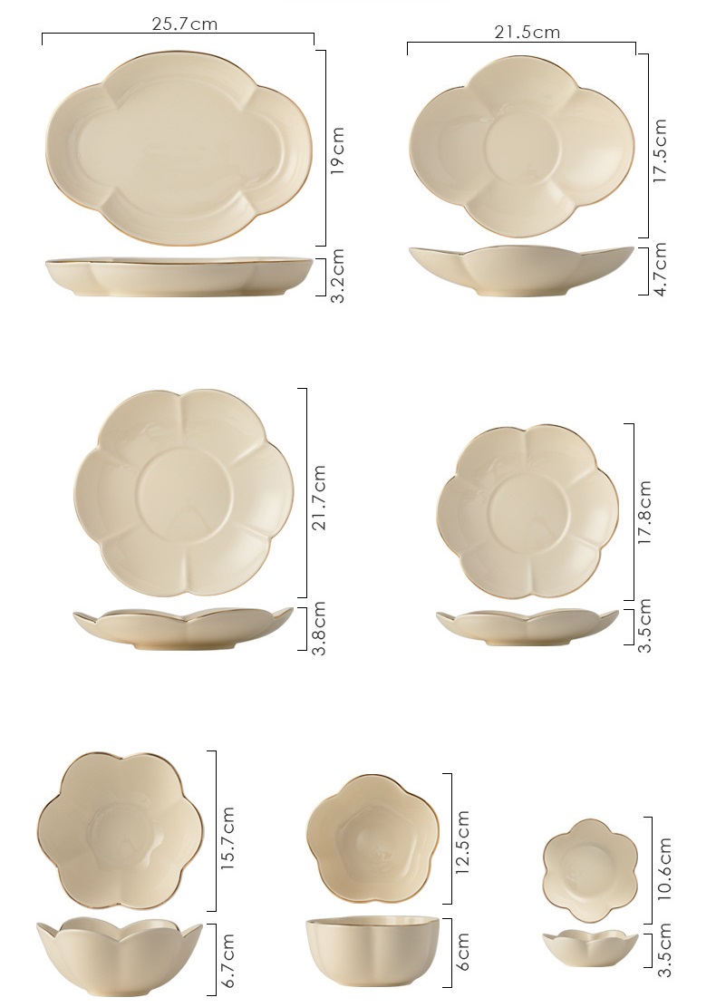 Flower Shaped ceramic dinner set manufacturer