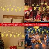Room Decoration Pentagram Star Flashing Light String Party Decorations
Christmas Decoration Star Moon Curtain Light
