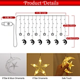 Room Decoration Pentagram Star Flashing Light String Party Decorations
Christmas Decoration Star Moon Curtain Light