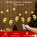 Room Decoration Pentagram Star Flashing Light String Party Decorations
Christmas Decoration Star Moon Curtain Light