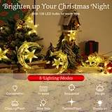 Room Decoration Pentagram Star Flashing Light String Party Decorations
Christmas Decoration Star Moon Curtain Light