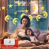 Room Decoration Pentagram Star Flashing Light String Party Decorations
Christmas Decoration Star Moon Curtain Light