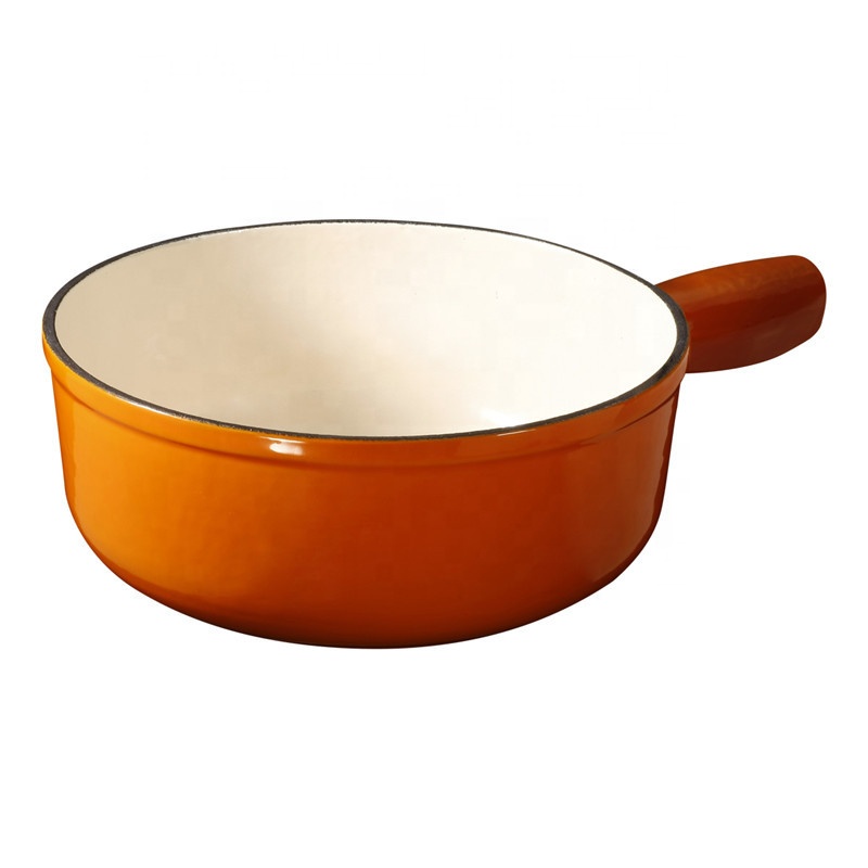 Hot Sale Red color enamel cast iron chocolate fondue set with cheese fondue pot