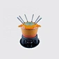 Color Enamel Cast Iron Fondue Pot Set for Chocolate Cheese with 6 Fondue Forks