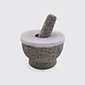 2 Cup Capacity Unpolished  Granite Mortar and Pestle With Silicone Lid