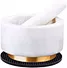 5.5inch Natural White Marble Mortar and Pestle Set with Copper Base