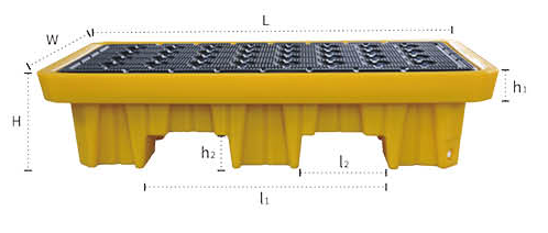 Polyethylene spill containment pallet(for two drums) mm