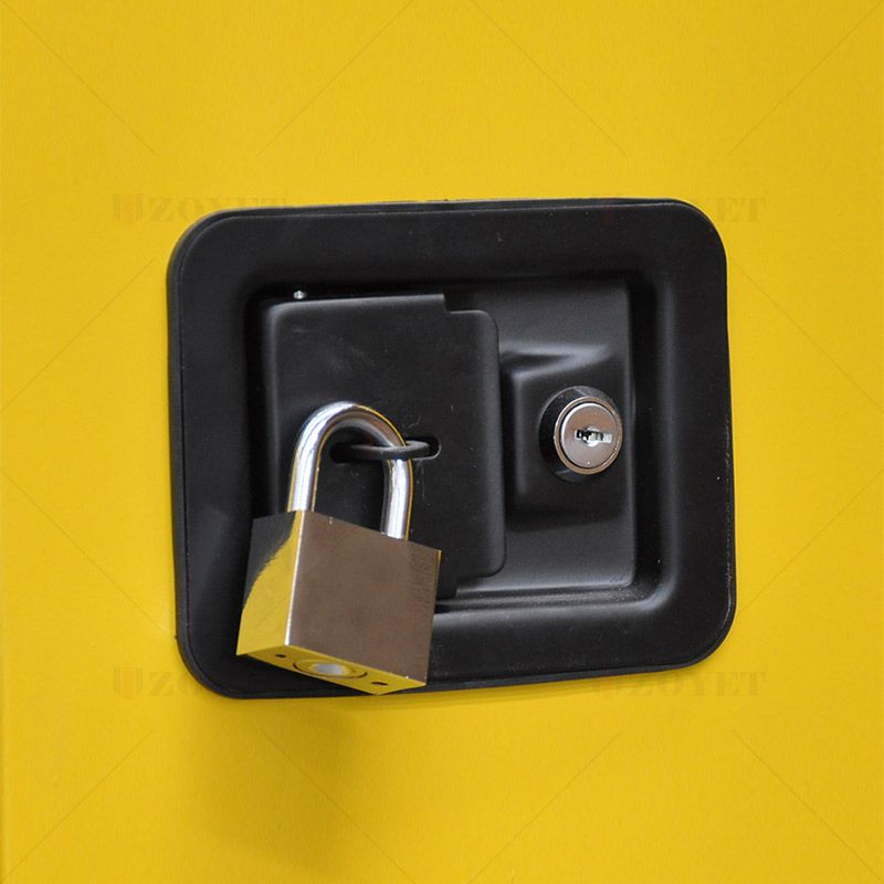Safety cabinet three-point lock