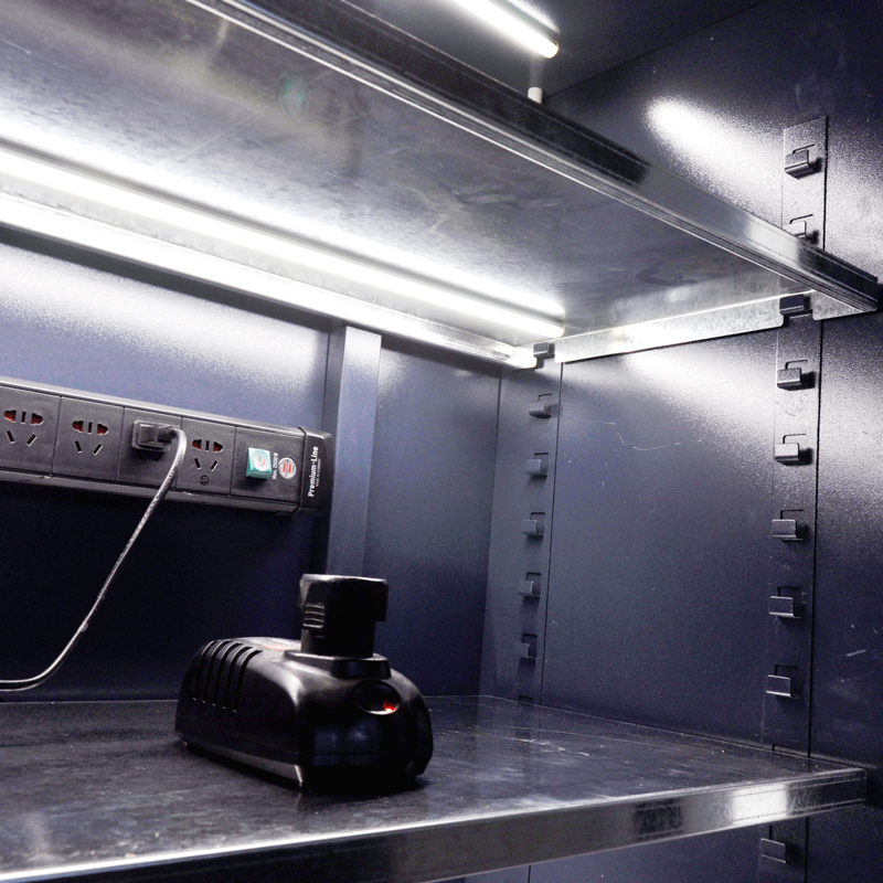 battery recharging cabinet with cable Management: