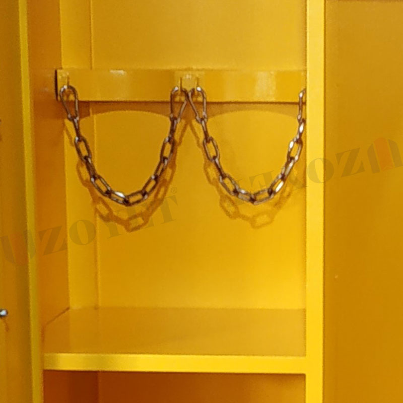 PPE cabinet with adjustable shelves