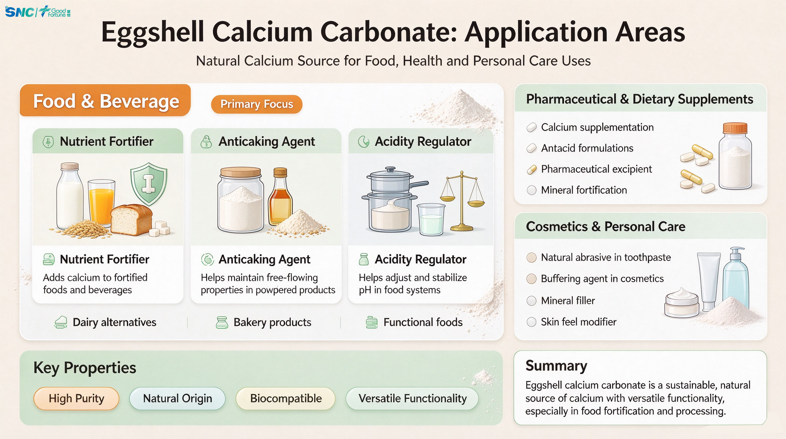 Natural Eggshell Calcium Carbonate | Food Grade Eggshell Calcium Powder for Supplement