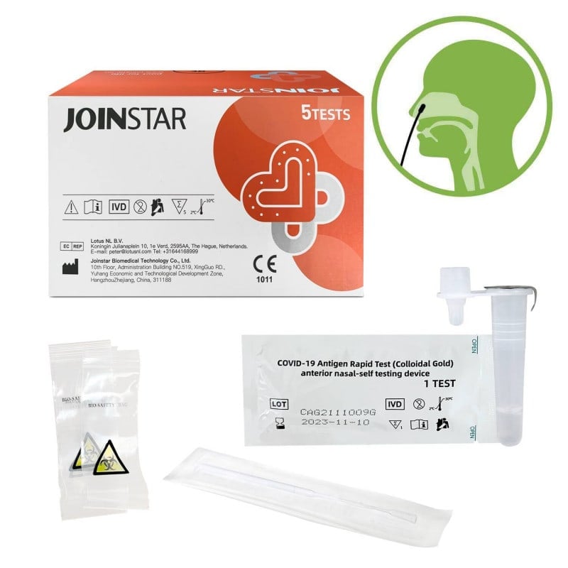 Joinstar COVID-19 antigen self-test available in different pack sizes