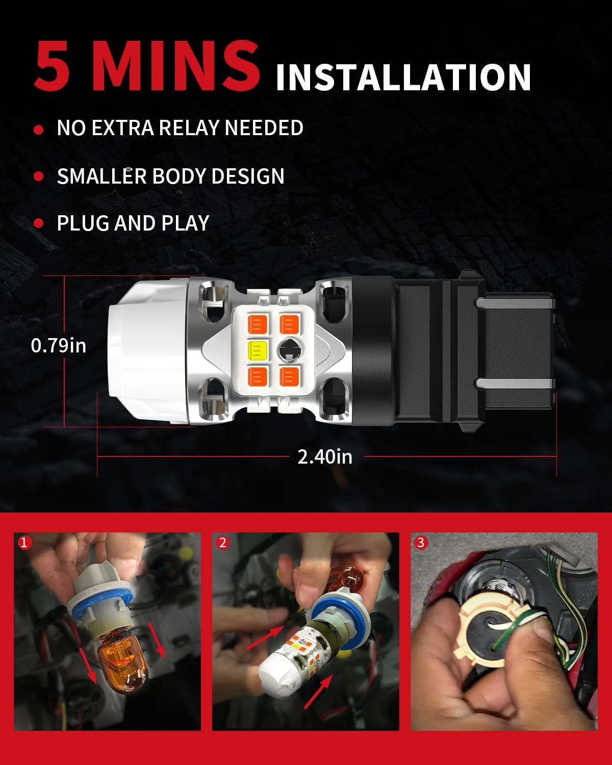 3157 led bulb easy to install