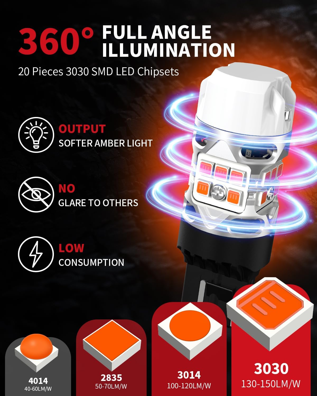7443 led brake light bulb