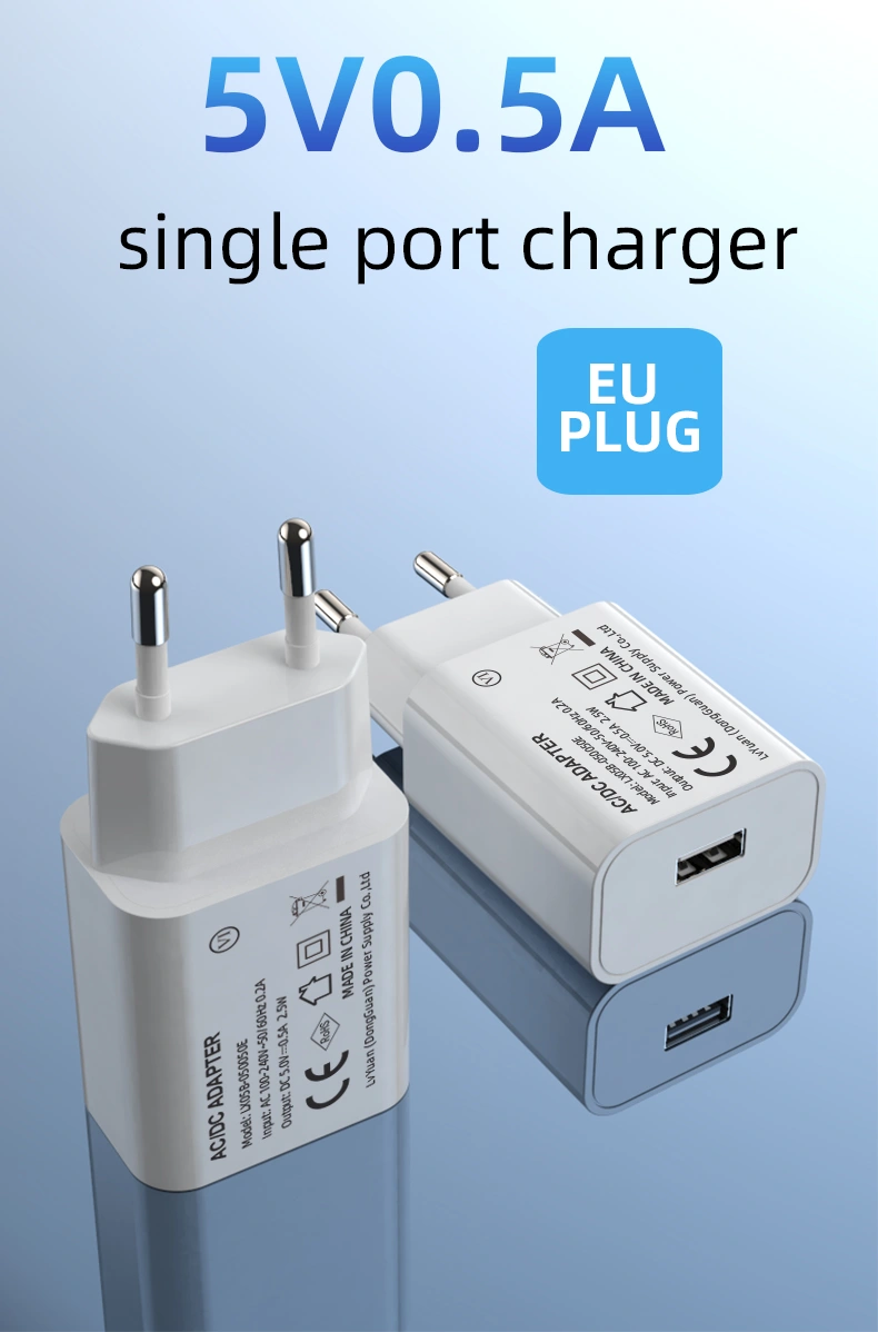 Power up your devices with our reliable AC adapter, delivering 5V and 500mA for efficient and quick charging.