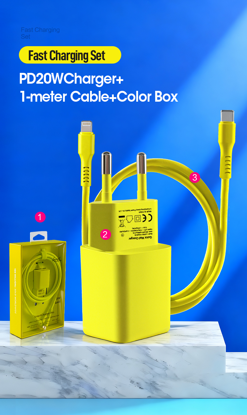 The 20W PD charger delivers rapid USB-C Power Delivery 3.0 charging (9V/2.22A), powering iPhones to 50% in ~30 minutes. Features universal 100-240V input, foldable plug design, and industrial-grade safeguards against over-voltage/current/temperature. Compact and travel-ready with CE/FCC safety certifications.