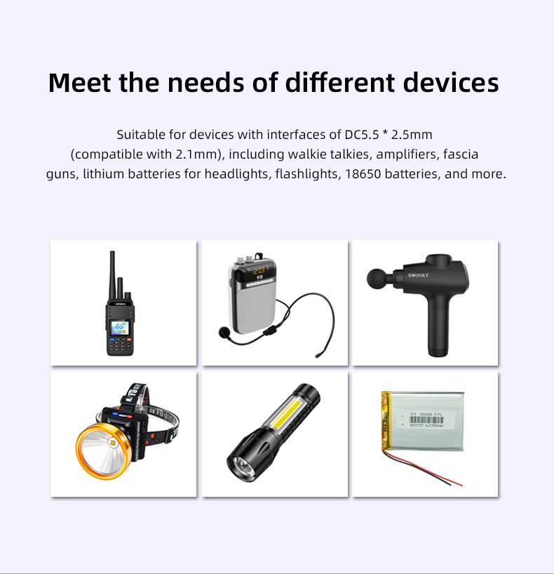 This 8.4 V 2A charger, battery charger, and 8.4 V AC adapter all in one convenient package for convenient and efficient charging.