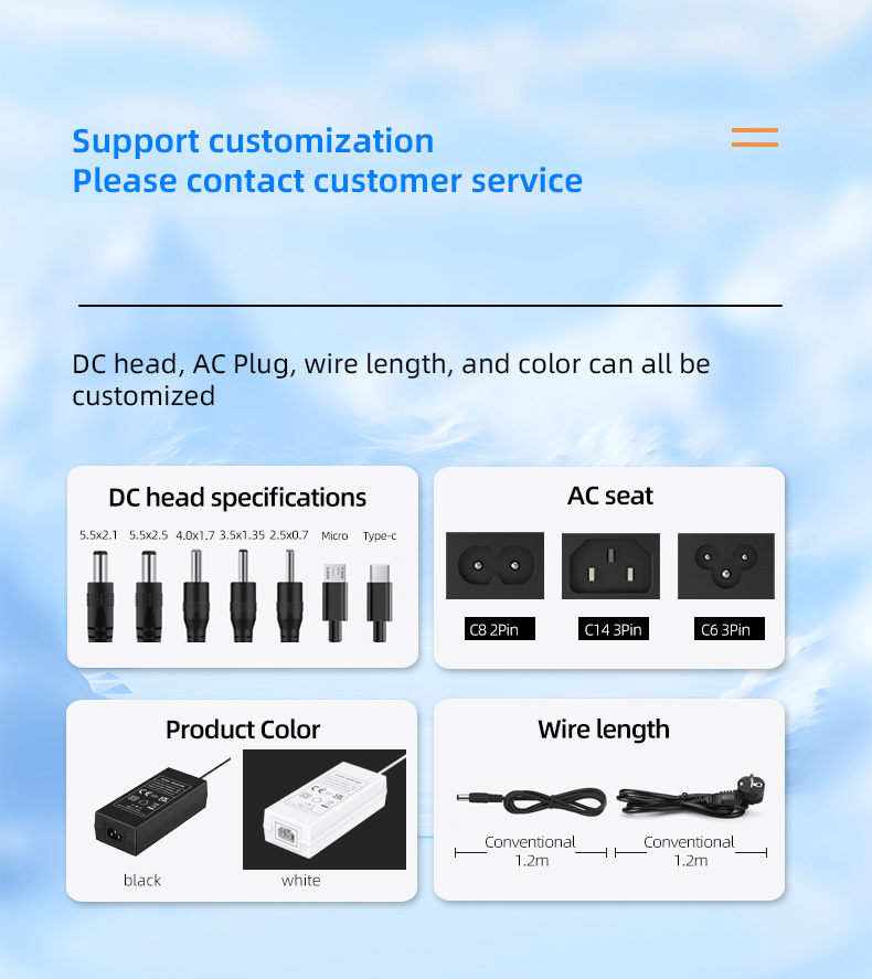 The 24V 2.5A power adapter is designed to deliver safe and efficient power to devices that require high power output, ensuring smooth operation and optimal performance.