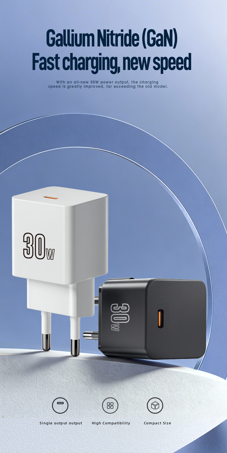 The 30W GaN Charger delivers rapid PD 3.0 charging for laptops and phones. Leveraging Gallium Nitride tech, it’s credit-card sized yet powers MacBook Air to 50% in 35 minutes. Features foldable plug, universal 100-240V input, and OVP/OCP/SCP full protection.
