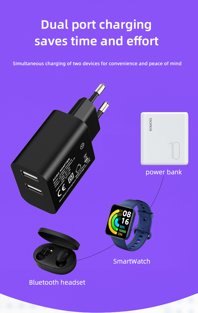 A USB adapter that provides a power output of 5 volts and 3 amps, suitable for charging a wide range of compatible devices.