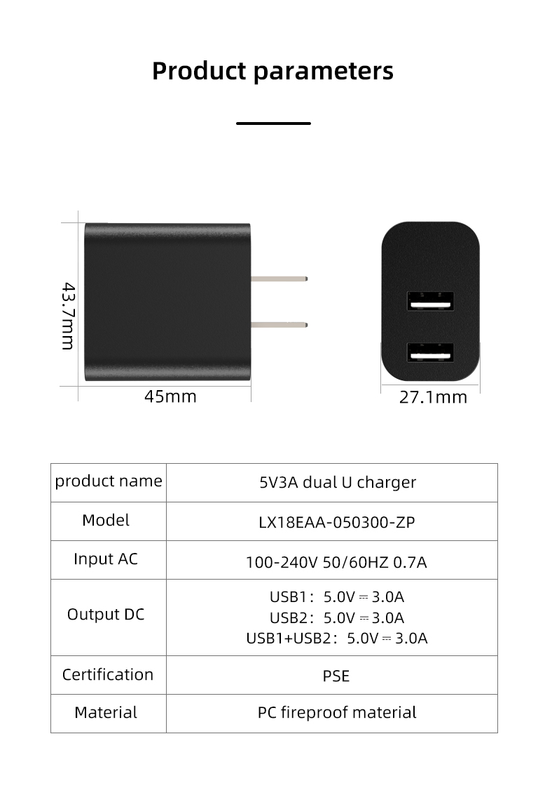 Charge two devices at once with our 5V 3.1A Dual USB Wall Charger, perfect for any busy lifestyle.