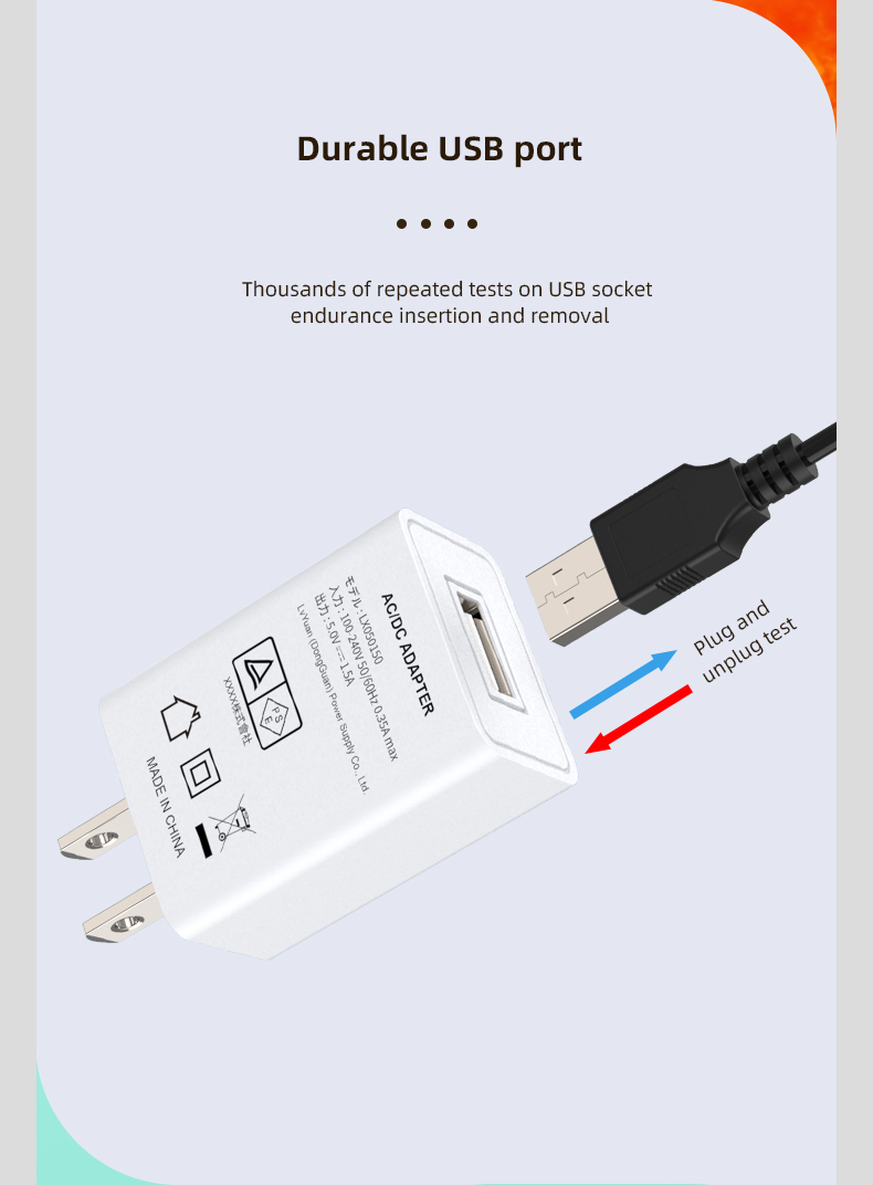 The DC 5V charger is an adapter that uses direct current to charge your electronic devices through a USB port, providing a convenient and portable power solution.
