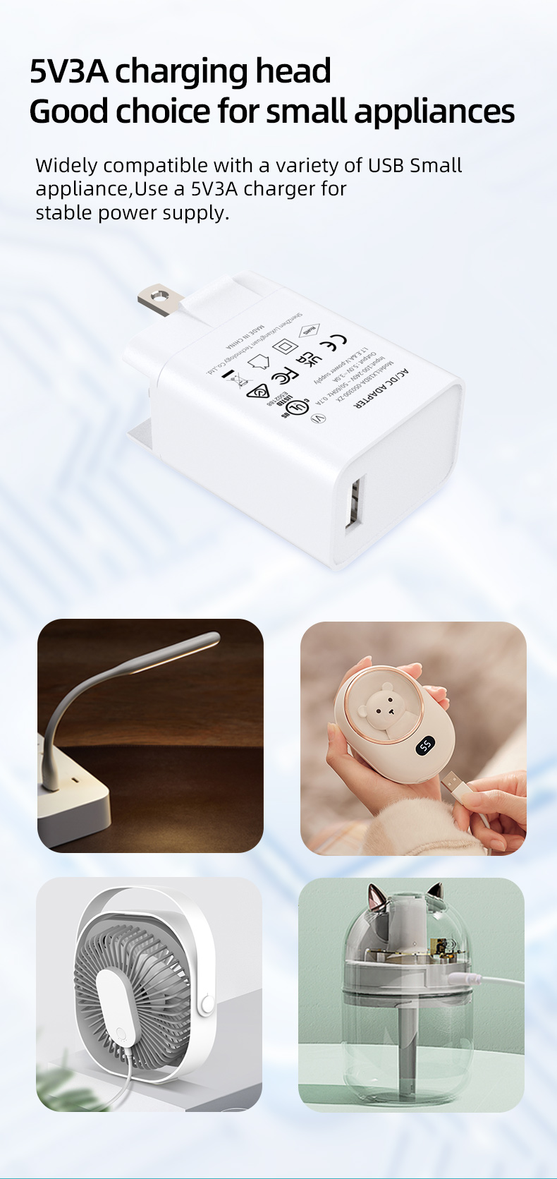 5v 3a USB Wall Charger