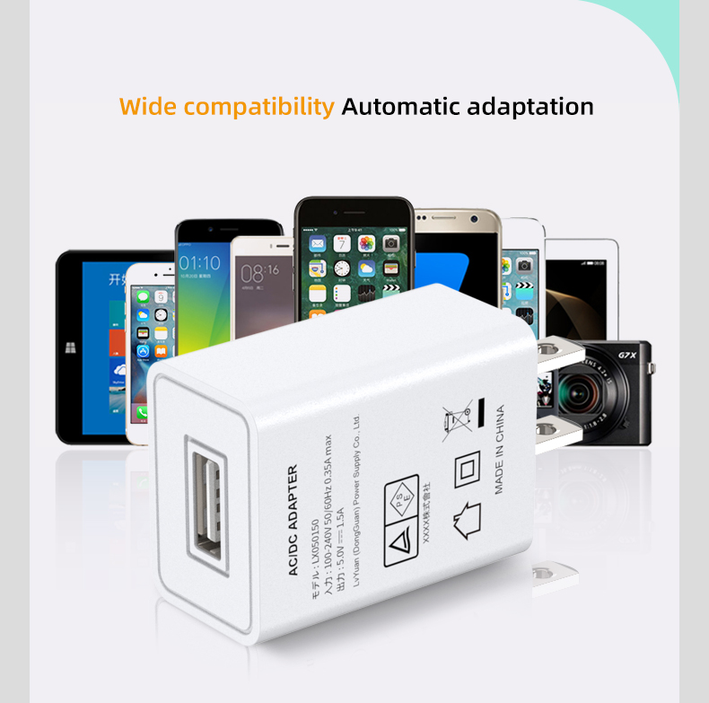 DC 5 V charger with a 5V 1.5 A power supply and 5V 1.5 Amp charger for fast and efficient charging of your devices.