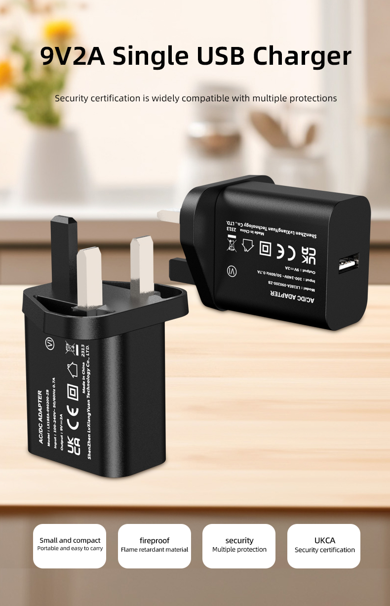 The 9V 2A DC adapter is a compact and efficient power solution that delivers a stable output of 9 volts and 2 amps, making it a reliable charging solution for your electronic devices.