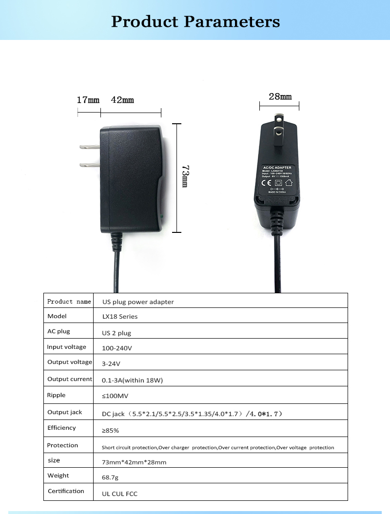 22V 交流适配器为您的设备提供可靠、稳定的电源，确保它们能够以最佳性能运行