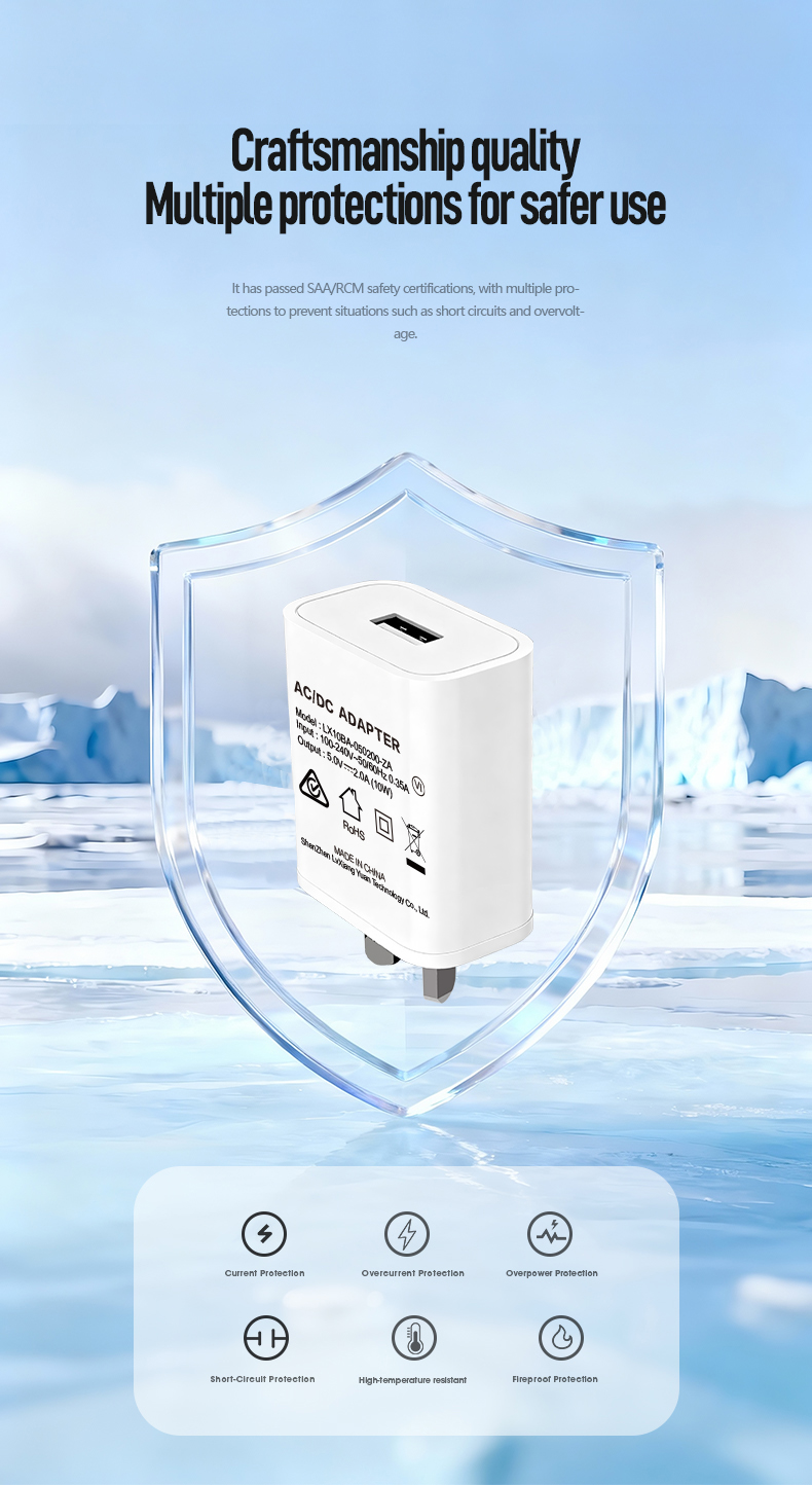 The 5V 2a Chargers deliver fast 10W power with universal 100-240V input. Features compact design (1.8×1.8×1 in), over-current/short-circuit protection, and CE/FCC certification. Ideal for smartphones, tablets, and power banks requiring efficient USB-A charging.