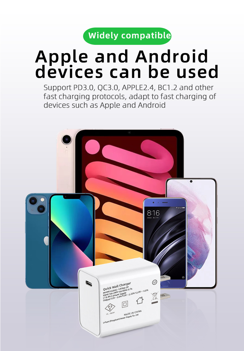 Charge your USB-C devices and Apple Watch quickly with a 20W usb type c wall charger or apple watch fast charger that supports PD20W and fast charging for Apple Watch.