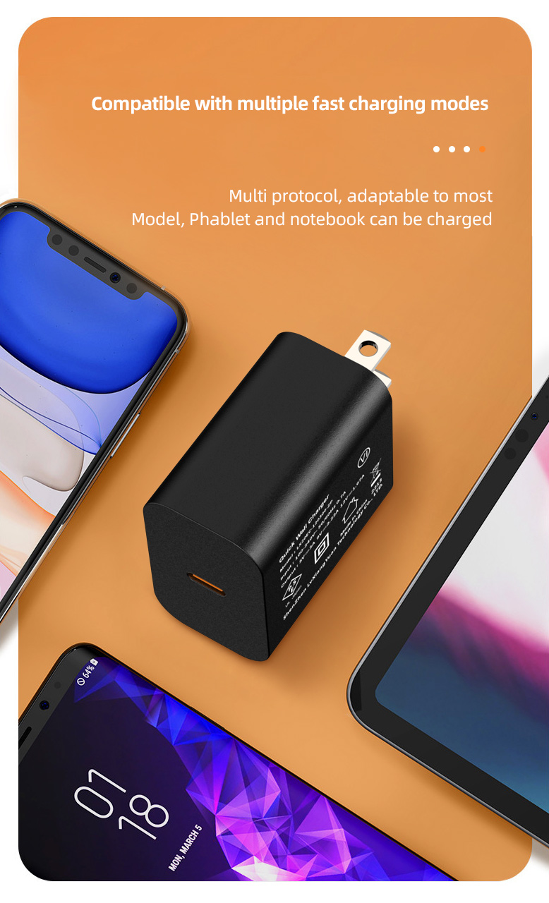 A trio of charging essentials: USB type C wall adapter, 20W iPhone charger, and 20W Apple adapter.