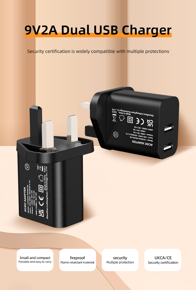 A 9V 2A USB charger is a device that can be plugged into an AC outlet and provides a DC voltage of 9 volts and a current of up to 2 amperes via USB port. This charger is often used for high power devices such as smartphones or tablets that require a fast charging time.