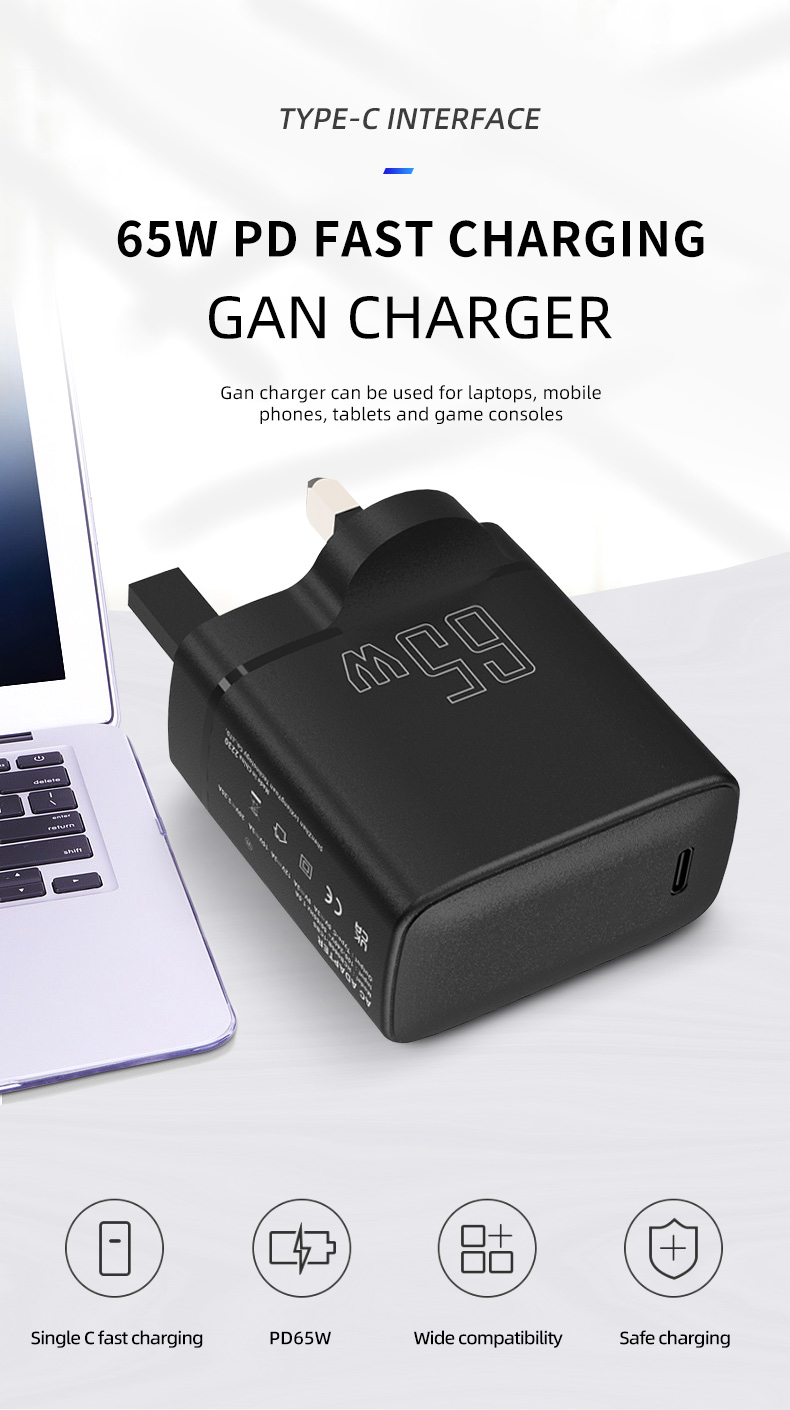 The GAN USB-C charger uses gallium nitride technology to offer a more efficient, compact and powerful charging solution for USB-C compatible devices.