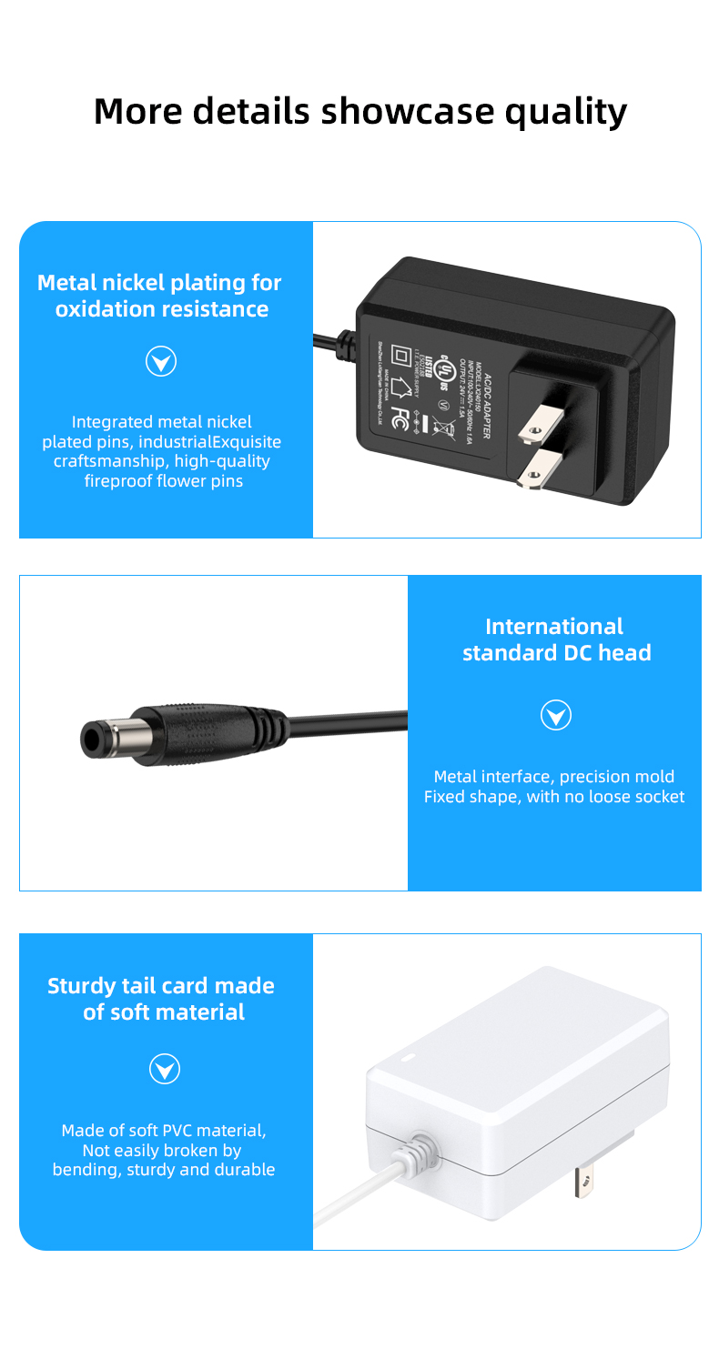 Charge your devices easily with our compact US plug power adapter, designed to deliver efficient and reliable performance whenever you need it.