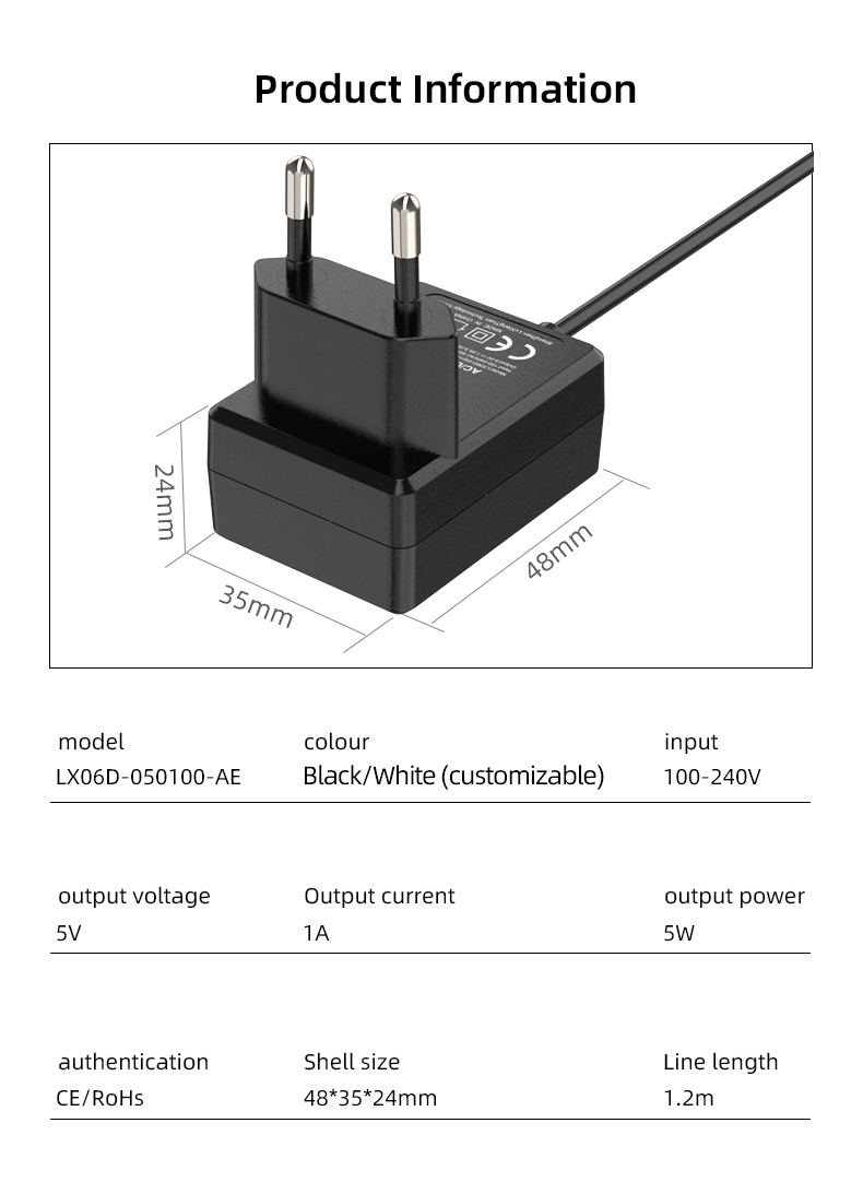 A DC 6V 600mA adapter is a power supply that provides a constant electrical current of 600 milliamperes at 6 volts to an electronic device. It is used to power a variety of low-power devices, such as small motors, LED lights, and microcontrollers, and is typically supplied with a barrel connector or other output connector suitable for the device. The adapter is designed to convert AC power from a wall outlet into DC power for use by the device, and may be rated for different voltage and current levels depending on the specific device being powered.