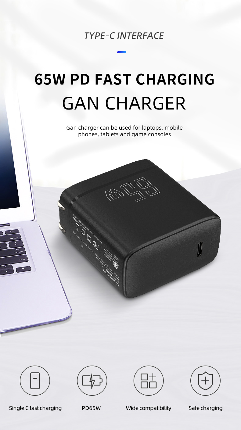 The USB-C fast charger provides rapid charging for devices that support USB-C charging, delivering power quickly and efficiently. It's a convenient and versatile charging solution.
