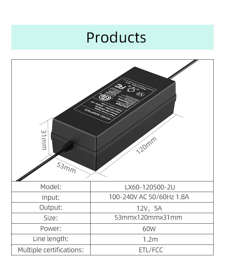 An adapter 12 volt 5 amp is a power supply device that can provide a constant 12V DC voltage output with a maximum current of 5 amps. This adapter is commonly used to power routers, switches, and other electronic devices that require a 12V power input.