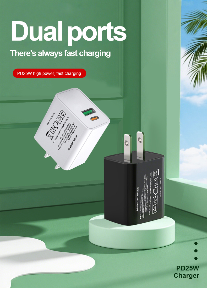 Effortlessly power your devices with our compact 25W Power Adapter. Designed for universal USB-C compatibility, it delivers rapid charging for smartphones, tablets, and earbuds. Engineered with PD 3.0 technology, this adapter prioritizes efficiency and safety. Its travel-ready size makes it the ideal, high-speed charging solution—anytime, anywhere.