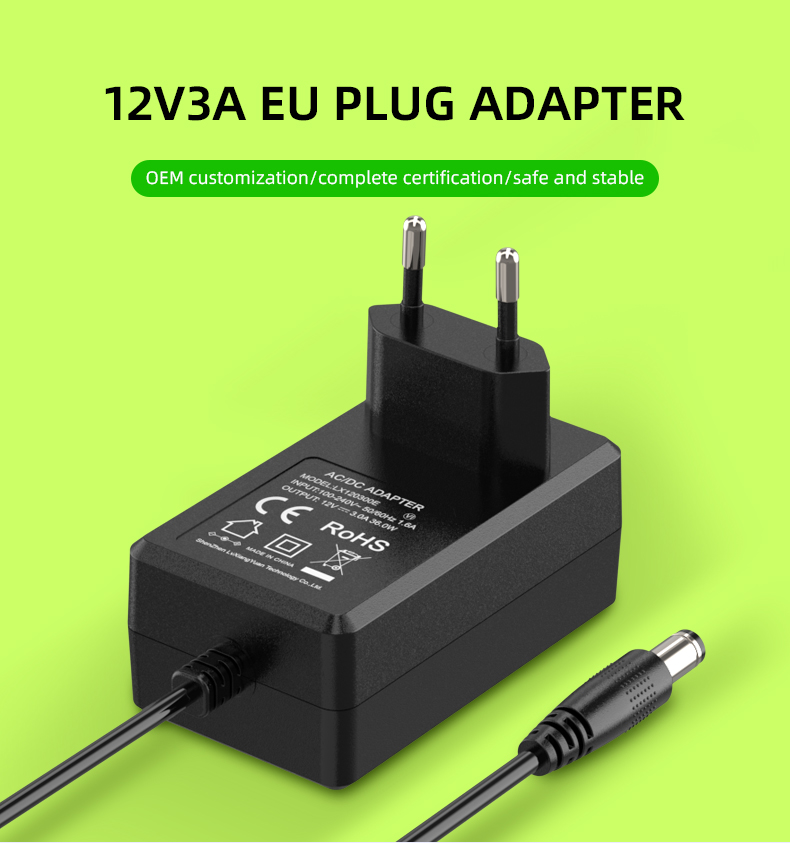 An adapter 12v 3a is a device that converts the incoming power supply into an output of 12 volts and up to 3 amps, providing a maximum power rating of 36 watts. It is intended to power various electronic devices that operate at this voltage and current range, ensuring compatibility while in use.