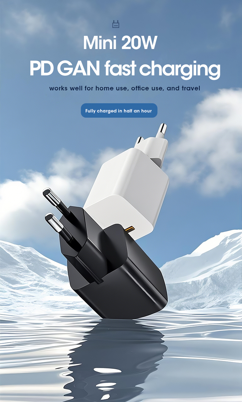 USB-C PD 3.0 charger: Compact, universal design ensures fast, efficient charging for smartphones, tablets, laptops. GaN tech enables portability, certified safe with over-voltage protection. Perfect for travel, home, or office.