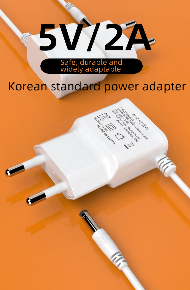 电源适配器5V 2A是一款可靠、高效的设备,旨在为功率输出为5伏、电流为2安培的各种设备提供快速、便捷的充电解决方案,通过USB端口提供高效的供电。